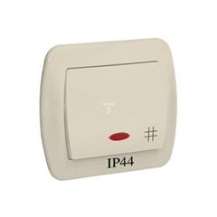 Simon Akord Łącznik krzyżowy z podświetleniem bryzgoszczelny IP44 beż AW7BL/12 WMAL-371xxx-9012