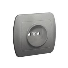 Simon Akord Gniazdo pojedyncze b/u z przesłonami aluminiowy AG1ZE/26 WMAW-40101x-D012