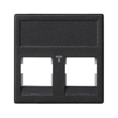 Simon Connect Płytka K45 2x RJ bez osłon 3M Volition OCK szary grafit KB045/14 TSC-KB045-14