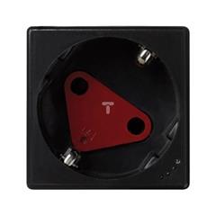 Simon Connect Gniazdo K45 DATA z kluczem schuko 16A/230V ze wskaźnikiem zasilania szary grafit KLS01/14 TSC-KLS01-14