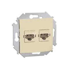 Simon 15 Gniazdo telefoniczne podwójne RJ12  beż 1591532-031 WS15-1591532-031