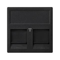 Simon Connect Płytka K45 2x RJ z osłoną PANDUIT szary grafit KB69/14 TSC-KB69-14