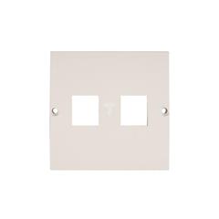 Simon Classic Pokrywa gniazda teleinformatycznego podwójnego 2xRJ Keystone płaska biała MGK1P/11 WMCK-P1x2xx-1013