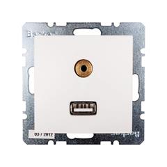 Berker/B.Kwadrat Gniazdo USB 3,5mm Audio śnieżnobiałe 3315398989