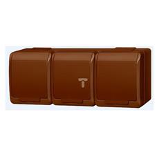 Gniazdo HERMES 3x2P+Z IP44 brązowy 0323-06