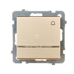 SONATA Przycisk dzwonek 10AX szampański złoty IP20 z podświetleniem ŁP-6RS/m/39