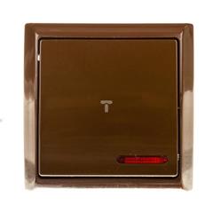 BIS Łącznik jednobiegunowy 10AX IP20 z podświetleniem LED pomarańczowym brązowy ŁN-1BS/24