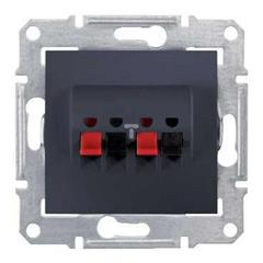 SEDNA Gniazdo głośnikowe podwójne grafitowe SDN5400170