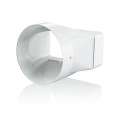 Łącznik kanału płaskiego i okrągłego 55x110 fi 100mm współosiowy biały KP55-33