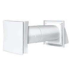 Nawiewnik z regulowaną rurą 305-500 fi 100mm kratką 163x171mm wewnętrzną oraz zewnętrznym wylotem z okapem biały WZGK