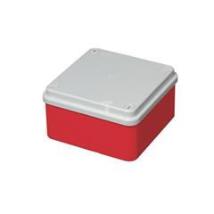 Puszka natynkowa samogasnąca gładka z pokrywą 960 stopni C seria 415A IP56 105x105x55 czerwono-szara EC416C4A
