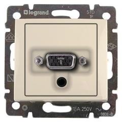 VALENA Gniazdo HD15 (VGA) + Jack 3,5 mm z zaciskami śrubowymi kremowe 774182