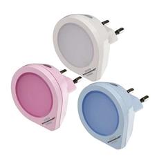 Zestaw lampek nocnych LED 0,4W 1,5lm NL 01 QD Set z czujnikiem zmierzchowym /biała, różowa, jasnoniebieska/ 1173180