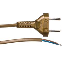 Przewód przyłączeniowy bez wyłącznika 190cm złoty SP-190/2X0,5/-ZLO YNS10000441