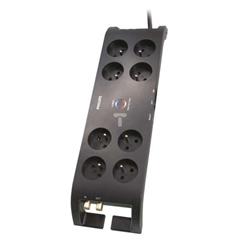 Listwa zasilająca przeciwprzepięciowa 8× 2P + PE 10A 3m H05VV-F3G 1,5 mm2 czarny P54040