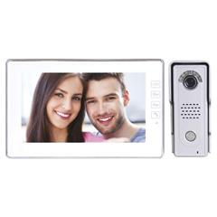 Zestaw wideodomofon głośnomówiący kolorowy 7calowy wyświetlacz LCD z pamięcią zasilanie 15V DC biały + kamera H1019