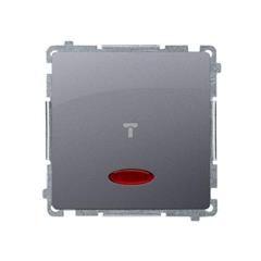 Simon Basic Łącznik jednobiegunowy z sygnalizacją załączenia 10AX 250V srebrny mat BMW1ZL.01/43 WMUL-011xx1-4011