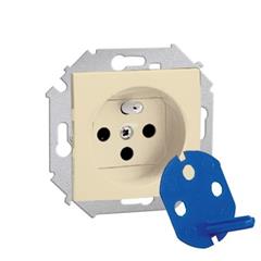 Simon 15 Gniazdo DATA z kluczem uprawniającym 16A 250V beż 1591460-031 WS15-1591460-031