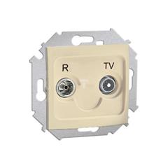 Simon 15 Gniazdo antenowe RTV przelotowe 10 dB  beż 1591487-031 WS15-1591487-031