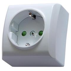 BIS Gniazdo pojedyncze z/u SCHUKO 16A IP20 z przesłonami torów białe GN-1BSP/00