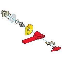 Uchywt obrotowy lewy TeSys GS1, 630...1250A, czerwony GS1AH260