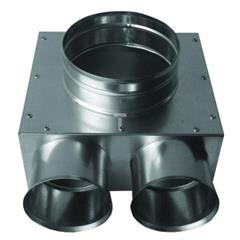 Skrzynka rozprężna 2-króćcowa z odejściem fi 75/125mm ocynk VSK2/125