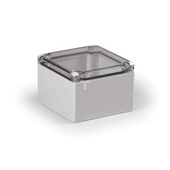 Obudowa Cubo D 120x122x86mm boki gładkie szare pokrywa przezroczysta IP67 PC DPCP121209T