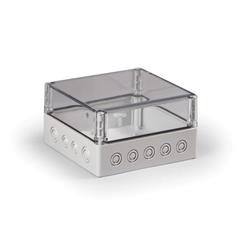 Obudowa Cubo S 175x175x100mm podstawa 50mm przetłoczenia Pg pokrywa przezroczysta IP67 PC SPCK181810T
