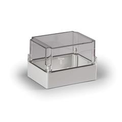 Obudowa Cubo S 125x175x125mm podstawa 50mm boki gładkie szare pokrywa przezroczysta IP67 ABS SABP131813T