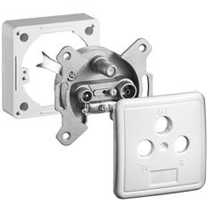 Gniazdo antenowe TV-SAT 1dB 5-2400MHz /z puszką n/t i plakietką/ 68852