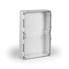 Obudowa naścienna Cubo W 400x600x132mm z zawiasami i zatrzaskami pokrywa przezroczysta IP67 PC WPCP406013T