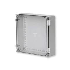 Obudowa naścienna Cubo W 400x400x187mm z zawiasami i zatrzaskami pokrywa przezroczysta IP67 PC WPCP404018T