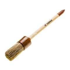 Pędzel owalny do drewna 2 uchwyt drewniany skuwka plastikowa włosie mieszane do bejc, lakierobejc, impregnatów 20B915