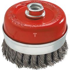 Szczotka druciana doczołowa wzmacniana 100 mm x M14 INOX drut splatany O 0.5 mm 57H587