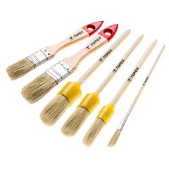 Zestaw pędzli, dwa pędzle płaskie 1, 1.5"", trzy pędzle owalne nr 2 4 6, jeden pędzel mini ,uniwersalne 20B815""