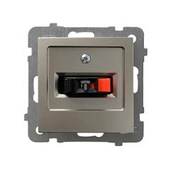 AS Gniazdo głośnikowe pojedyncze satyna light GG-1G/m/45