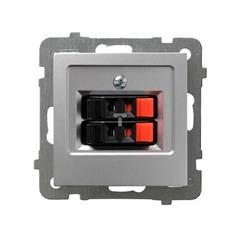 AS Gniazdo głośnikowe podwójne srebro GG-2G/m/18