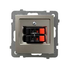 AS Gniazdo głośnikowe podwójne satyna light GG-2G/m/45