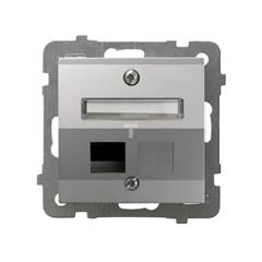 AS Obudowa gniazda pojedynczego skośna srebro GPK-1GS/p/18