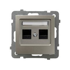 AS Gniazdo komputerowe podwójne, kat. 5e MMC satyna light GPK-2G/K/m/45
