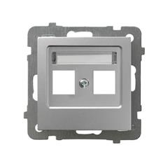 AS Obudowa gniazda podwójnego srebro GPK-2G/p/18