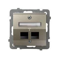 AS Obudowa gniazda podwójnego skośna satyna light GPK-2GS/p/45