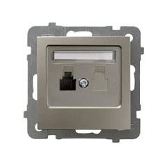 AS Gniazdo telefoniczne pojedyncze satyna light GPT-1G/m/45