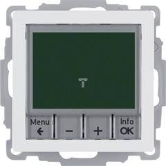 Q.1 Regulator temperatury ze sterowaniem czasowym i elementem centralnym  śnieżnobiały, aksamit 20446089