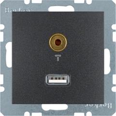 B.1/B.3/B.7 Glas Gniazdo USB / 3,5 mm Audio antracyt mat 3315391606
