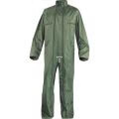 Kombinezon przeciwdeszczowy z poliestru powlekanego PVC zapinany na 2 zamki kaptur odpinany  kol.zielony roz. L CORP  CO400VEGT