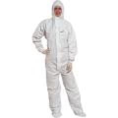 Kombinezon z kapturem z włókniny deltatek® 5000 gumka w talii kostkach i nadgarstkach kolor biały rozmiar M CORP  DT117TM