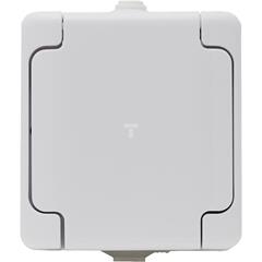 BRYZA Gniazdo hermetyczne pojedyncze z/u 16A IP44 z klapką białe 180432