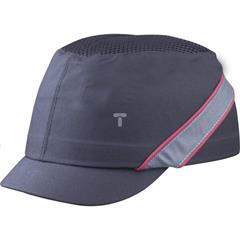 Hełm lekki wentylowany z poliestru i bawełny z czaszą z polietylenu  kolor czarno-czerwony rozmiar REGULOWANY TETE  COLTAAINOMI