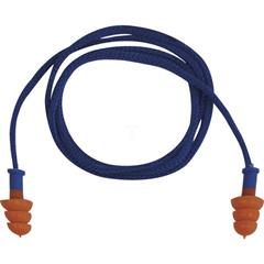 Opakowanie 50 par termoplastycznych wkładek przeciwhałasowych ze sznurkiem+pudełko SNR29dB kol.nieb.-pomarań. TELE CONICFIR050OR